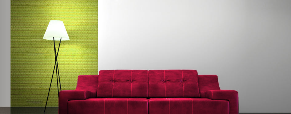 Fondo 20 - sofa rojo pared verde blanca
